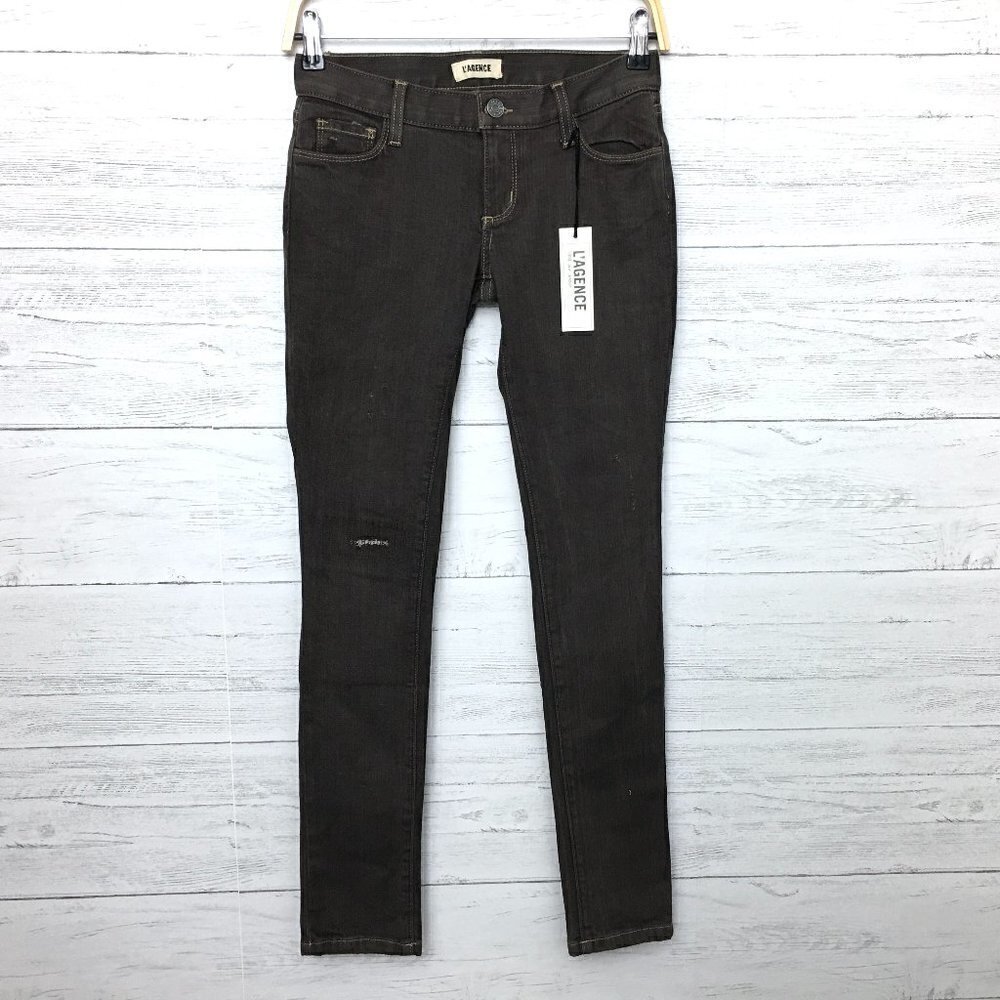 NEW L'Agence Jeans size 24 Women's Brown Low Rise Skinny length 30"